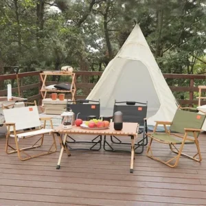 단 하루 문캠핑 원목 롤테이블커밋의자4개 더 알뜰하게
