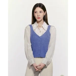 알뜰한 쇼핑을 위한 24SS 프렌치 린넨 메탈 팁 슬리브리스 니트 3종 스페셜 기프트