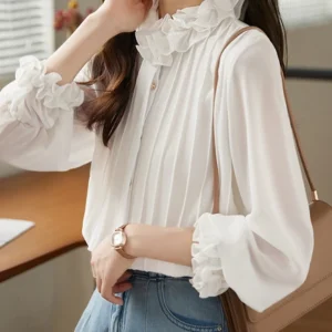 美친 소식 프릴블라우스 뜨거운 관심 감사합니다