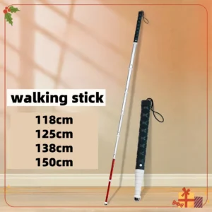 감사한 마음으로 준비한 티타늄 알루미늄 118/125/138/150cm 노인 시각 장애인 자기 방어 휴대용을위한 개폐식 지팡이 텔레스코픽 워킹 스틱 업데이트된 소식입니다