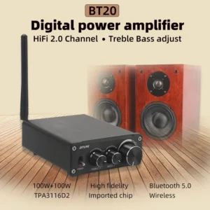 꾸준한 사랑을 받은 HiFi 2.0 풀 디지털 오디오 전력 증폭기 TPA3116D2 100W*2 Bluetooth 5.0 음색 고음 및 저음 조정 BT20 지금 소개할게요