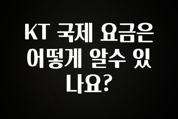 모두가 궁금해 했던 KT 국제 요금은 어떻게 알수 있나요? 리뷰가 많습니다