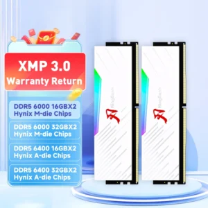 업뎃 정보 KingBank 브랜드 시리즈 DDR5 RGB RAM 메모리 DDR5 RAM PC 16GB 32GB 64GB 6000MHz 6400 MHz RAM 데스크탑 흰색 하이닉스 칩 뜨거운 관심 감사합니다