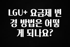 빼박 필수 LGU+ 요금제 변경 방법은 어떻게 되나요? 아쉬움이 없습니다