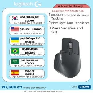 베스트 Logitech MX Master 3S 무선 Bluetooth 마우스 비즈니스 오피스 소프트톤 마우스 인체공학적 비즈니스 오피스 마우스 뜨거운 관심 감사합니다