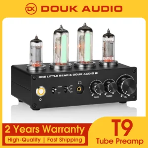 감쪽같고 예쁜 Douk Audio T9 미니 6E2 스테레오 오디오 진공관 프리 앰프 MM/MC 포노 스테이지 턴테이블 프리 앰프 헤드폰 앰프 알짜배기만 골라가세요