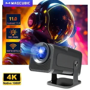 인플루언서가 추천한게 바로 Magcubic 4K 안드로이드 11 프로젝터 네이티브 1080P 390ANSI HY320 듀얼 Wifi6 BT5.0 1920*1080P 시네마 휴대용 Projetor 업그레이드 HY300 아쉬움이 없습니다