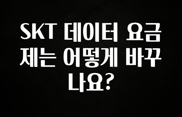 꼭 확인해야하는 이유 SKT 데이터 요금제는 어떻게 바꾸나요? 지금 소개할게요