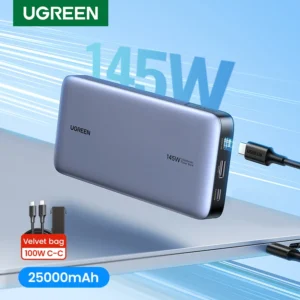 소식”미리보기” UGREEN 140W 전원 은행 휴대용 25000mAh PD 빠른 충전 PowerBank 노트북 노트북 Xiaomi 13 빠른 충전 외부 배터리 알려드립니다