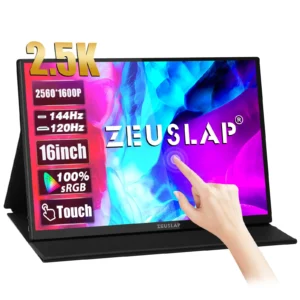 이벤트할때 겟 하는거야 ZEUSLAP 16″ 2.5K 144hz 터치 스크린 휴대용 모니터 2560*1600 100%sRGB 500Cd/m² 노트북 컴퓨터용 여행용 디스플레이 한 번에 알려드립니다