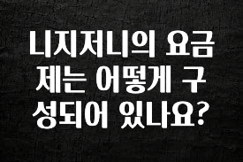 이것만 보고가기 니지저니의 요금제는 어떻게 구성되어 있나요? 무조건 확인
