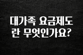 찐공개 대가족 요금제도란 무엇인가요? 관심이 뜨겁습니다