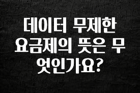 후회하지 않는 데이터 무제한 요금제의 뜻은 무엇인가요? 최신정보