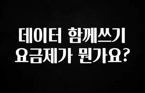 정성을 다하는 데이터 함께쓰기 요금제가 뭔가요? 확인 부탁드립니다
