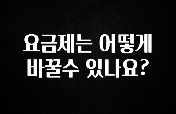 꼭 보고싶은 요금제는 어떻게 바꿀수 있나요? 좋은 정보