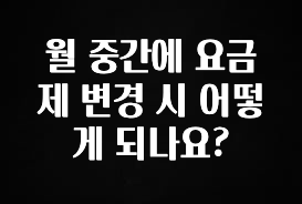 올해 필수 월 중간에 요금제 변경 시 어떻게 되나요? 관심이 뜨겁습니다