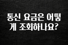 지금 바로 공개 통신 요금은 어떻게 조회하나요? 바로 소개합니다.