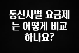 정성을 담은 통신사별 요금제는 어떻게 비교하나요? 추천한 이유입니다