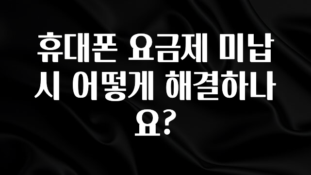 지금 당장 확인해야하는 이유 휴대폰 요금제 미납시 어떻게 해결하나요? 리뷰가 많습니다