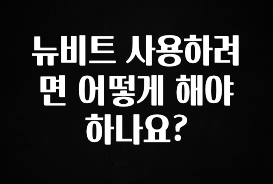 꼭 알아두자 뉴비트 사용하려면 어떻게 해야 하나요? 실시간 리뷰입니다