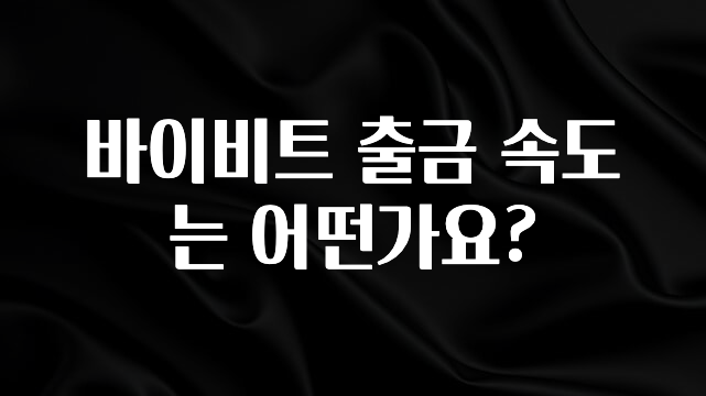 이번 선물은 꼭 바이비트 출금 속도는 어떤가요? 궁금하시죠?