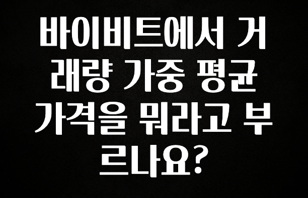 간단뉴스 바이비트에서 거래량 가중 평균 가격을 뭐라고 부르나요? 전해드립니다