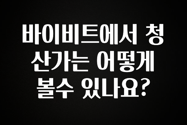 진심이 담긴 바이비트에서 청산가는 어떻게 볼수 있나요? 확인하시죠