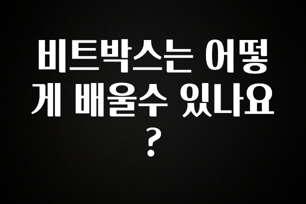 (올해 꼭 확인 소식) 비트박스는 어떻게 배울수 있나요? 지금 소개할게요