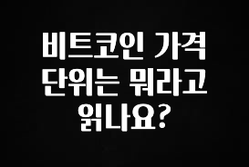 바로클릭 비트코인 가격 단위는 뭐라고 읽나요? 아쉬움이 없습니다