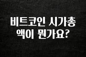 공감주의 비트코인 시가총액이 뭔가요? 한 번에 알려드립니다