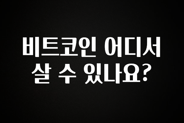 올해 꼭 알아두기 비트코인 어디서 살 수 있나요? 군말없이 소개합니다