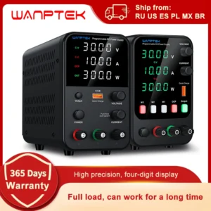 Wanptek 실험실 전원 공급 장치 30V 5A 30V 10A 60V 5A 120V 3A USB 고속 충전 레귤레이터로 조정 가능 DC 전원 공급 장치