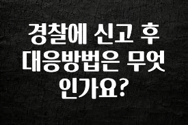 꿀팁이라고? 경찰에 신고 후 대응방법은 무엇인가요? 아주 좋은 정보입니다