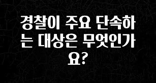 추가정보 떳다 경찰이 주요 단속하는 대상은 무엇인가요? 좋은 정보