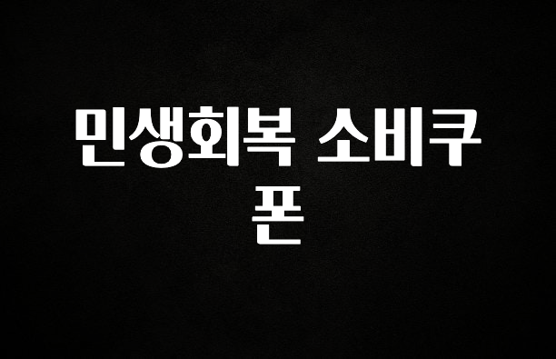 정보 쏟아짐 민생회복 소비쿠폰 정직하게 소개해보겠습니다