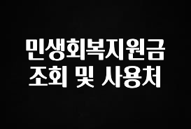 올해 베스트 민생회복지원금 조회 및 사용처 알려드립니다